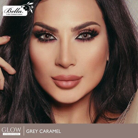 Bella Glow Colored Lenses - Caramel Gray